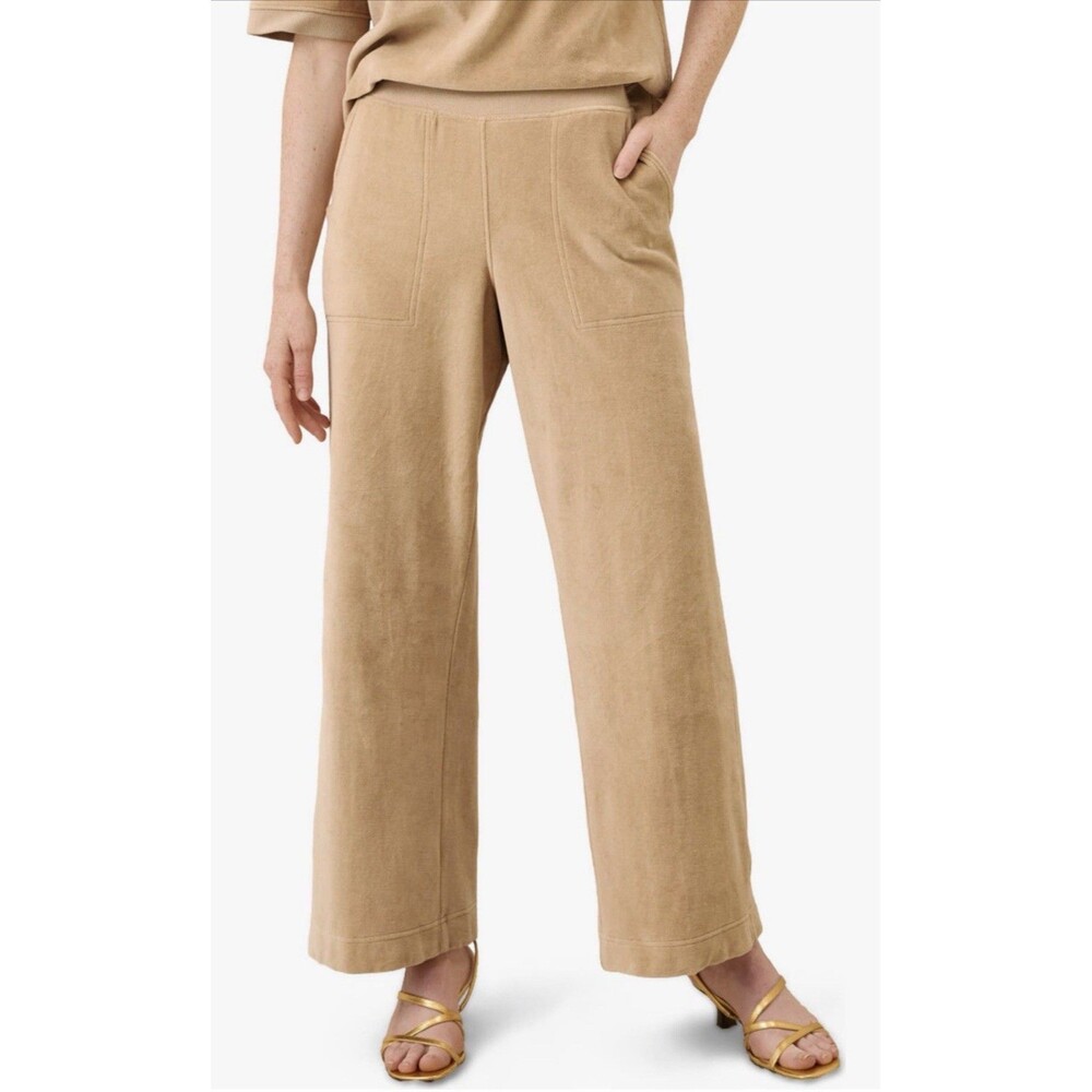 Pact Organic Cotton Pure Velour Wide Leg Pant XXL Sesame Color